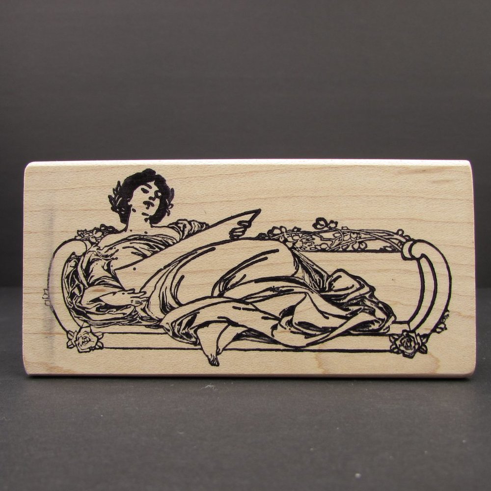 Magenta Canada Art Nouveau Reclining Beauty Stamp